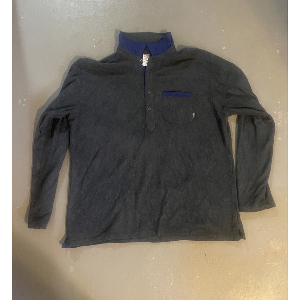 Vintage Patagonia Forest Green Long Sleeve Murrelet Fleece Polo Mens XL